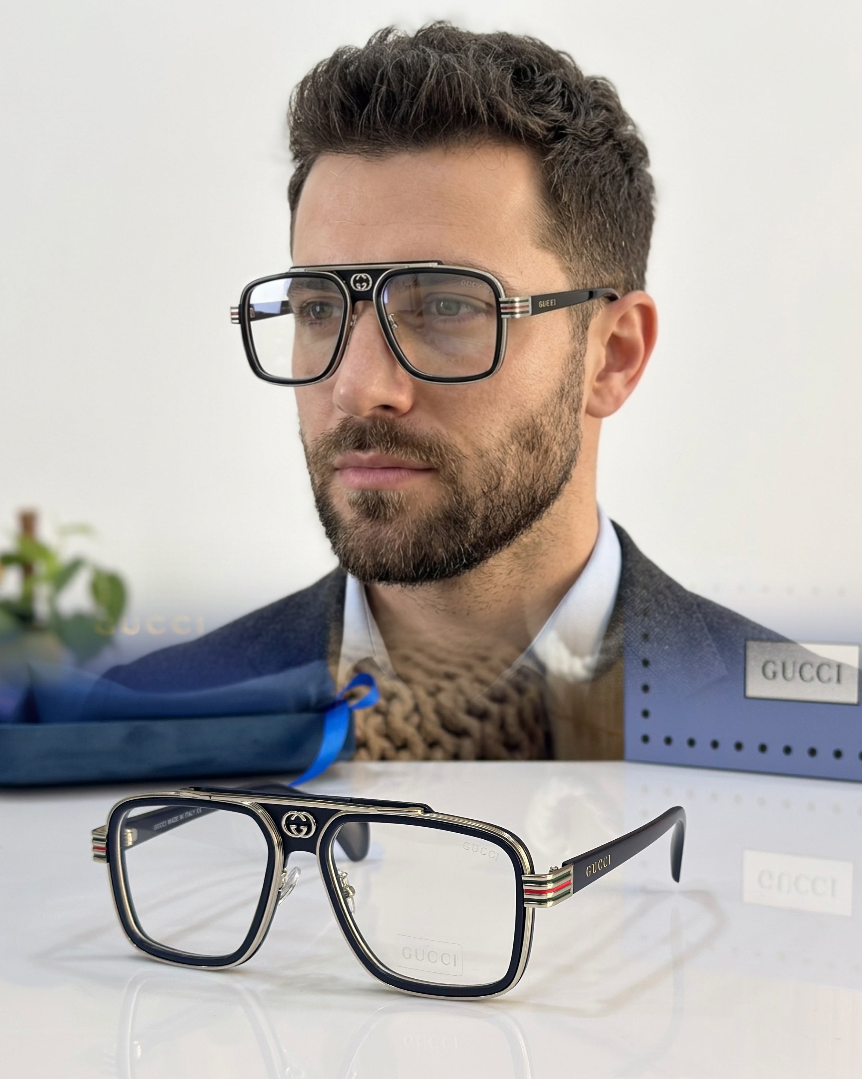 RR GG1295 SILVER/BLUE TRANSPARENT